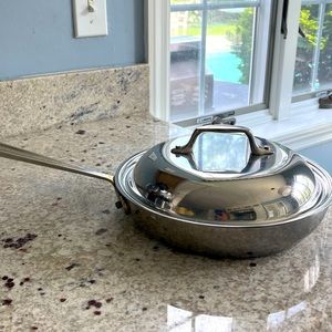 All-Clad 9 1/2 inch stainless steel fry pan with lid
